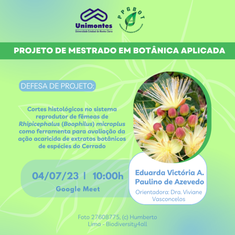 9º Ciclo de Palestras e Apresentações do PPGBOT