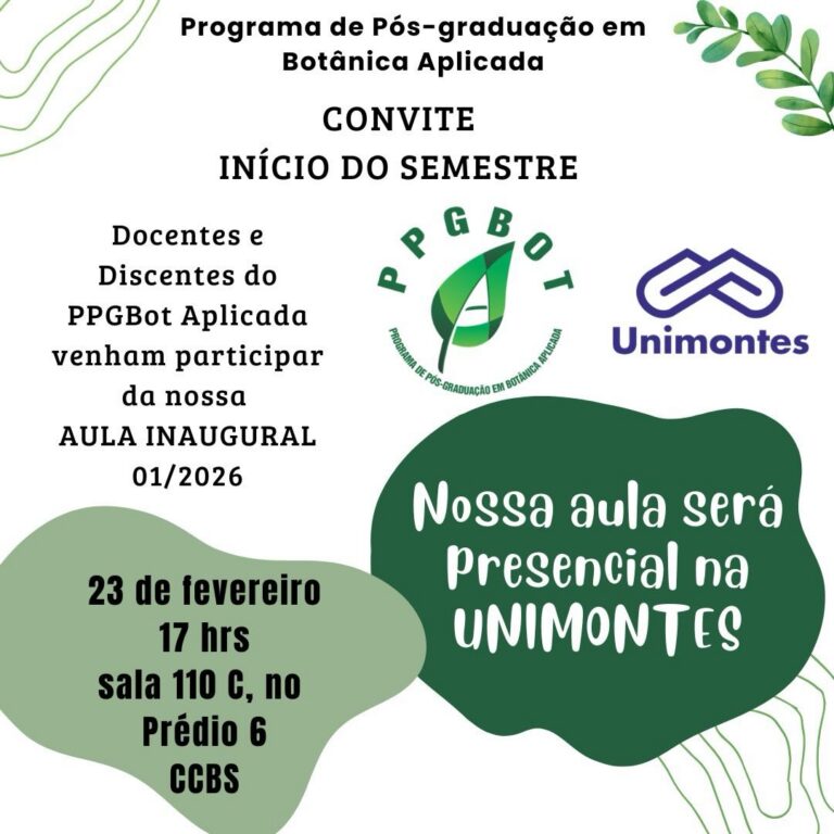 Início do Semestre PPGBot: Aula Inaugural e Palestra Especial