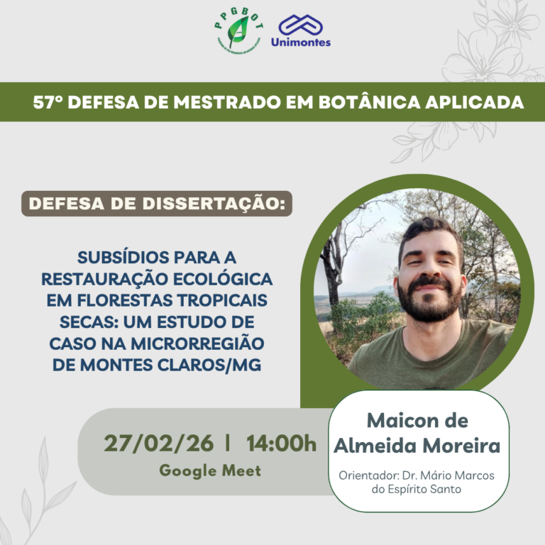 57° DEFESA DE DISSERTAÇÃO DO PPGBOT