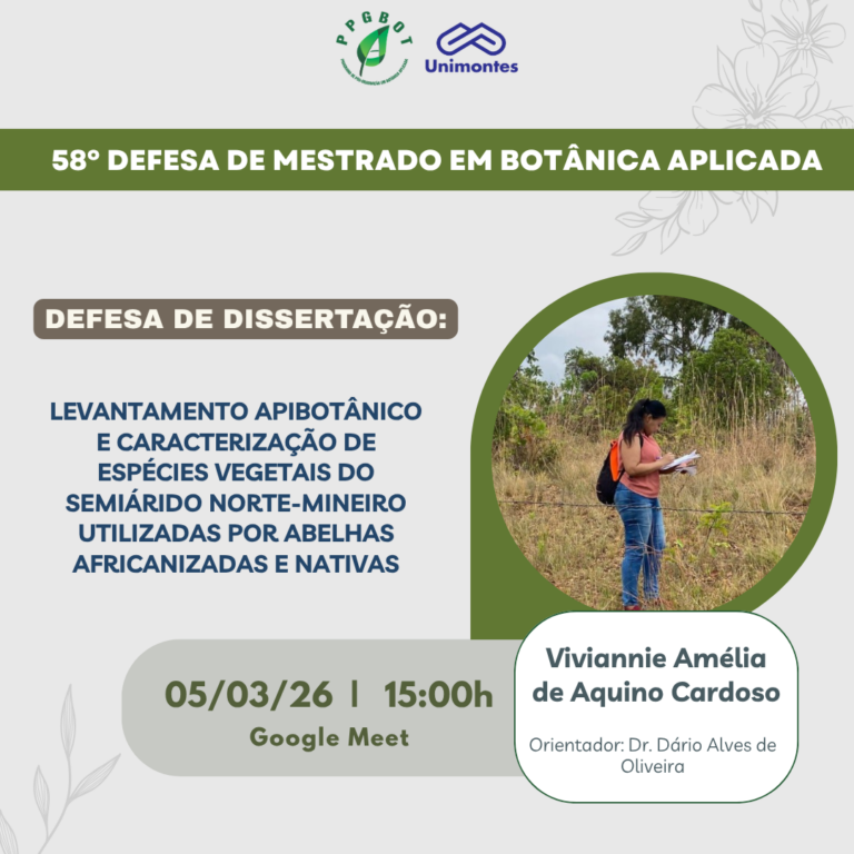 58° DEFESA DE DISSERTAÇÃO DO PPGBOT