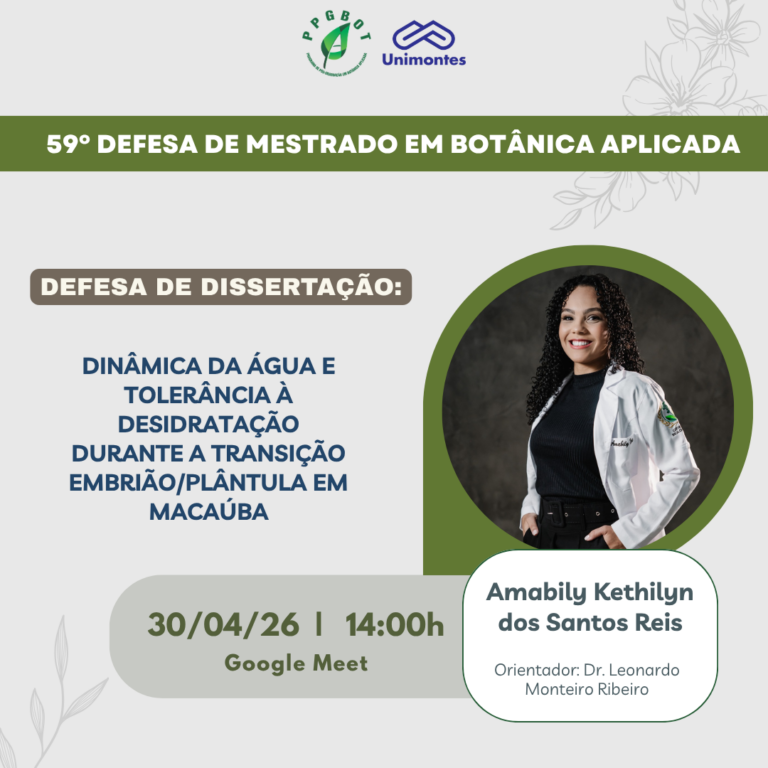 58° DEFESA DE DISSERTAÇÃO DO PPGBOT