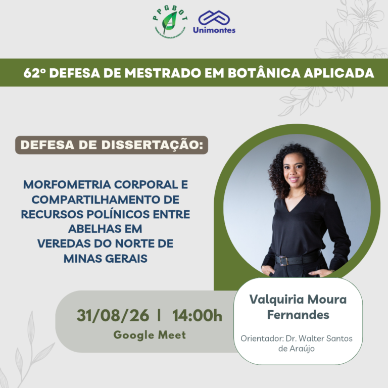 62° DEFESA DE DISSERTAÇÃO DO PPGBOT