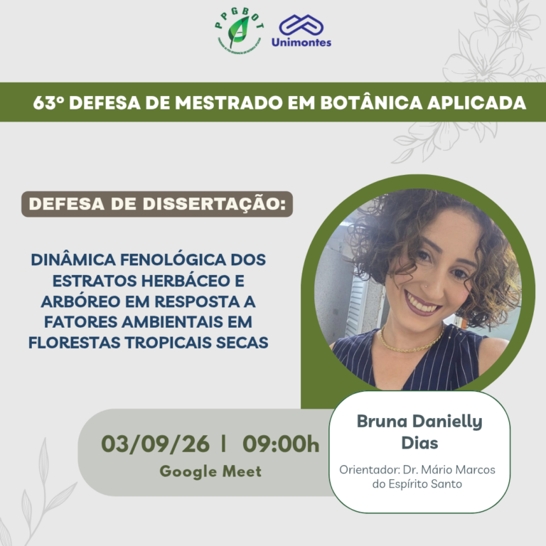 63° DEFESA DE DISSERTAÇÃO DO PPGBOT